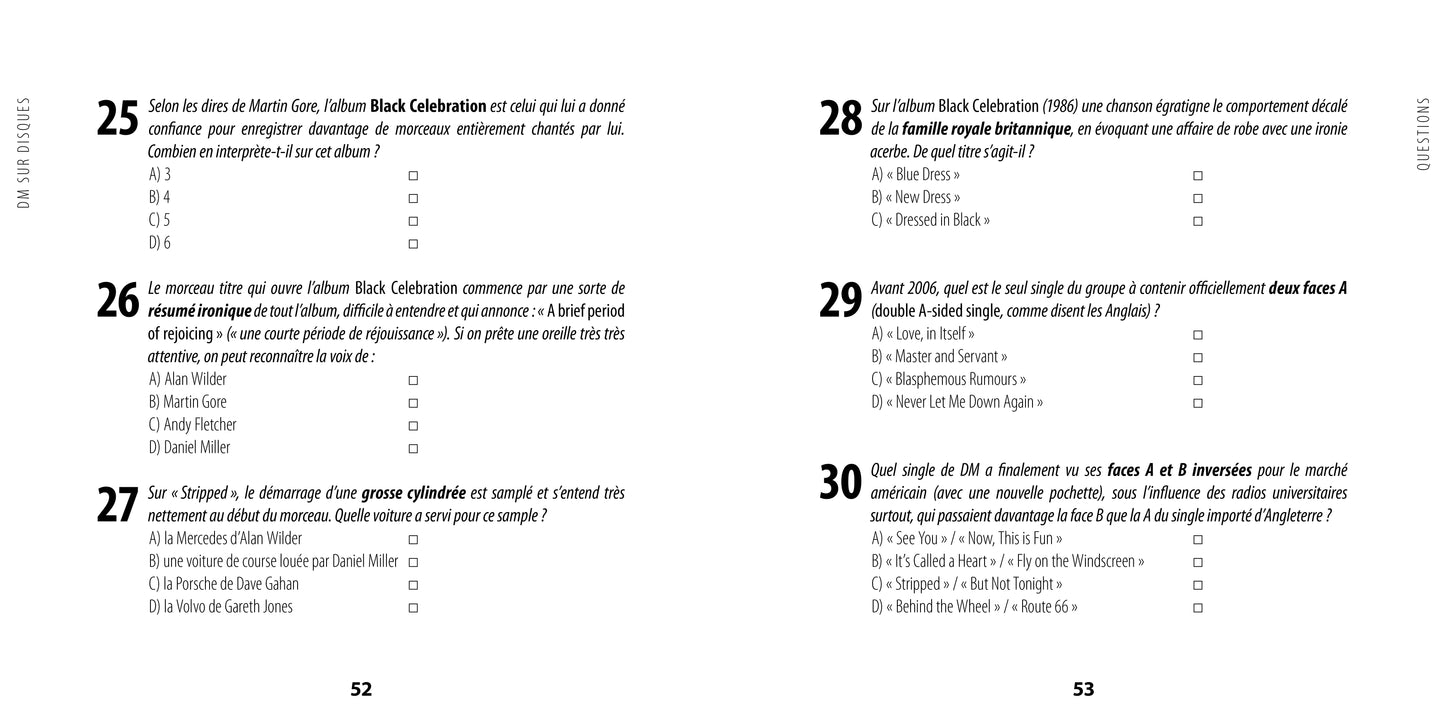 DM Quiz - 250 questions sur Depeche Mode pour les Devotees